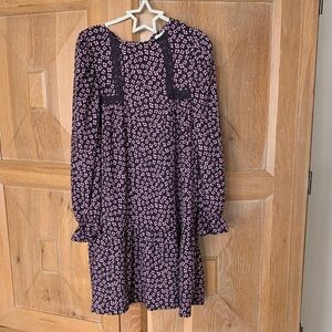 Zara Black and Pink Long Sleeve Dress